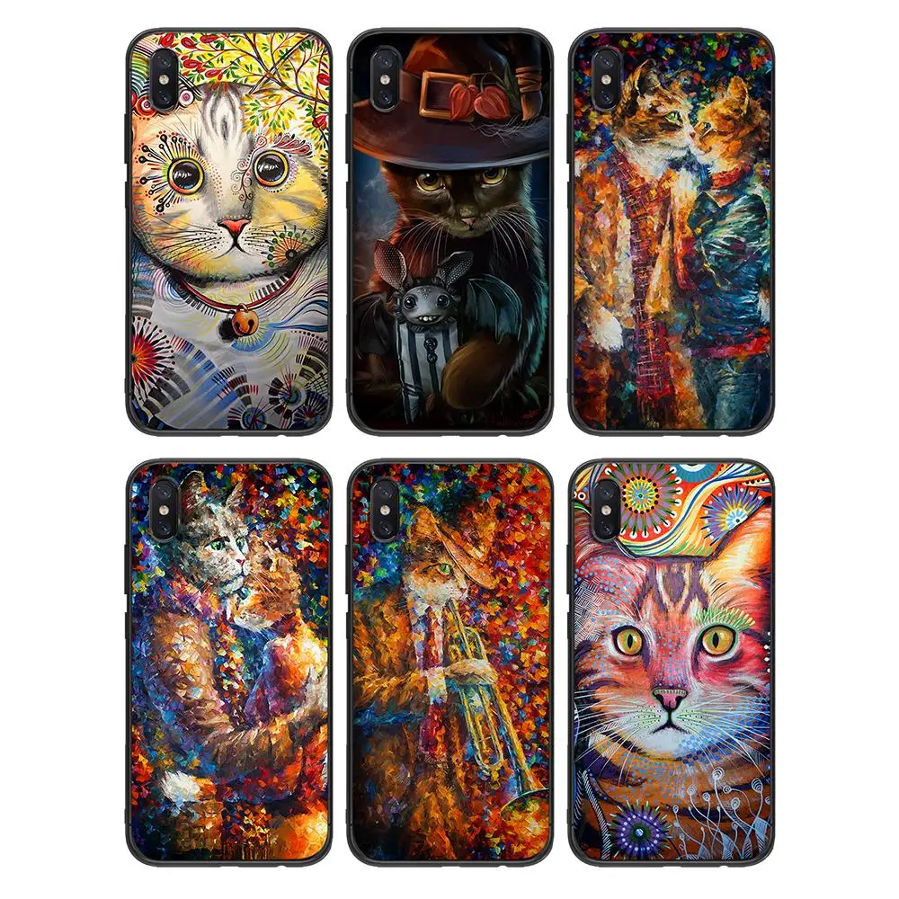 Мягкий ТПУ чехол Cat art для Xiaomi Redmi Mi6 8 9 A1 A2 F1 Plus 5/5 M8 Lite силиконовый задней панели