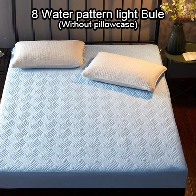 8-Water-light-Bule Матрас защитный чехол для кровати мочалка анти-клещи шлифовальная ткань кровать матрас покрытие коврик протектор sueding мягкая Нескользящая кровать - Цвет: 8-Water-light-Bule