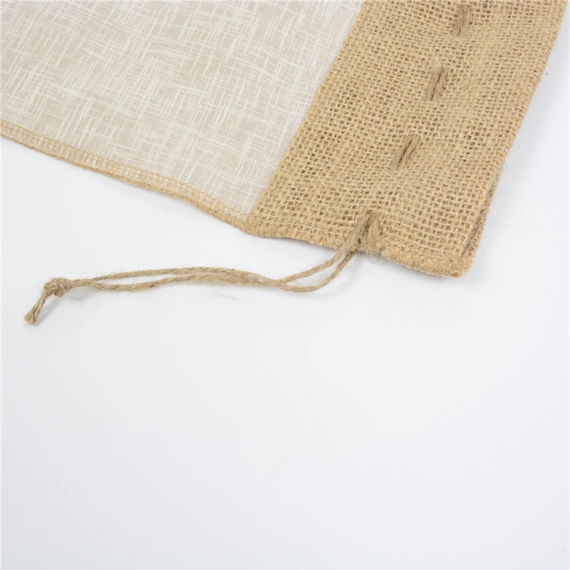 

6.3"x12.99" Dropshipping Jute Wine Bottle Bags With Slubby Yarn Window Covers Christmas Gift Bag Drawstring Pouch Bean Storage