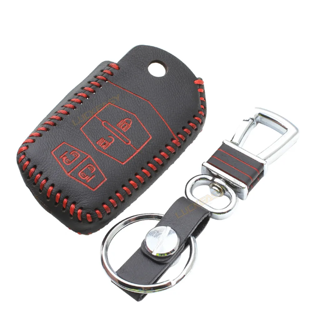 Чехол из натуральной кожи для mazda 5 2011 2013 чехол ключей с 4 кнопками | Автомобили и