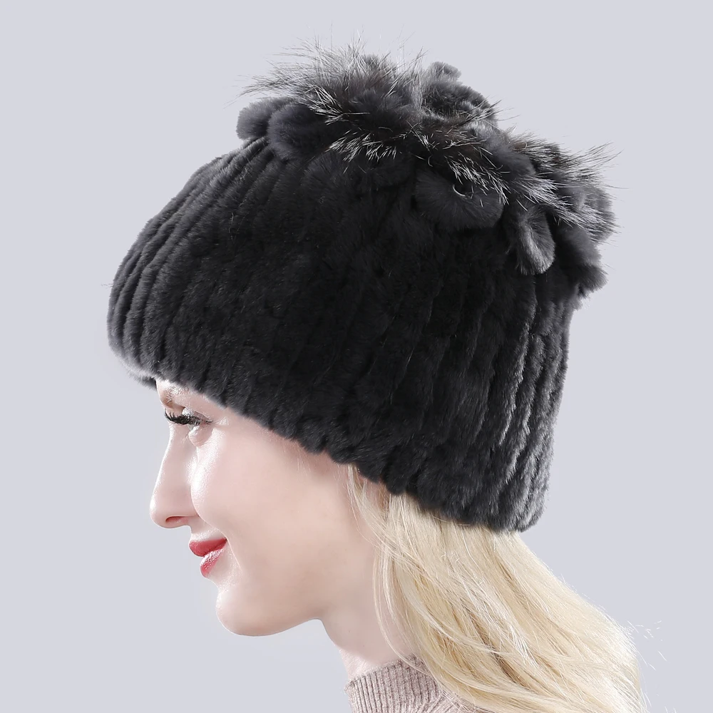 Лидер продаж женские оригинальные шапки из меха кролика Рекс рекса бини в