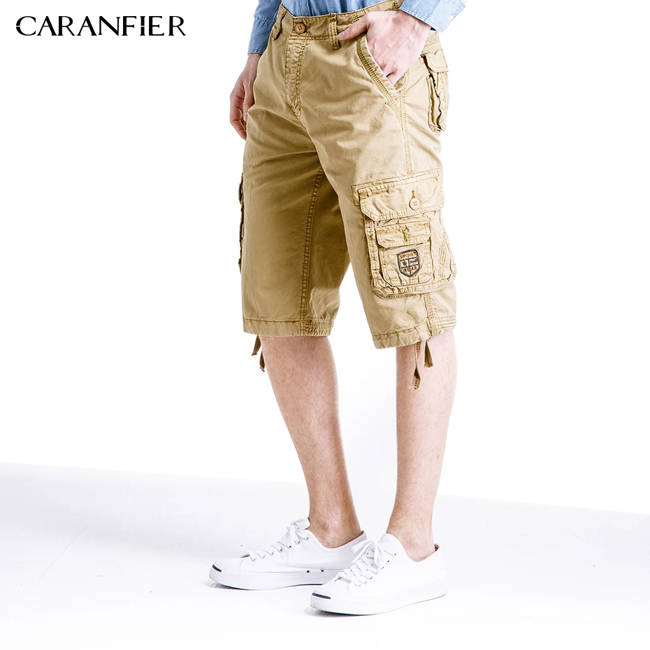 Шорты CARANFIER мужские длинные модные хлопковые повседневные армейские тактические