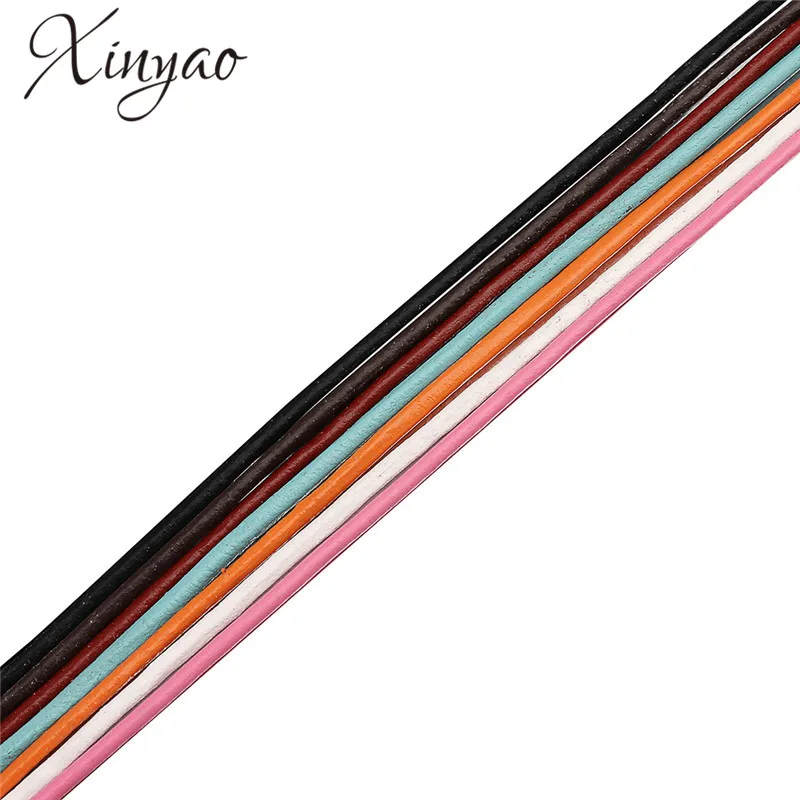 XINYAO 10 м/лот 3 мм диаметр ожерелье кожаный шнур веревка из натуральной кожи DIY браслет аксессуары для изготовления ювелирных изделий F593