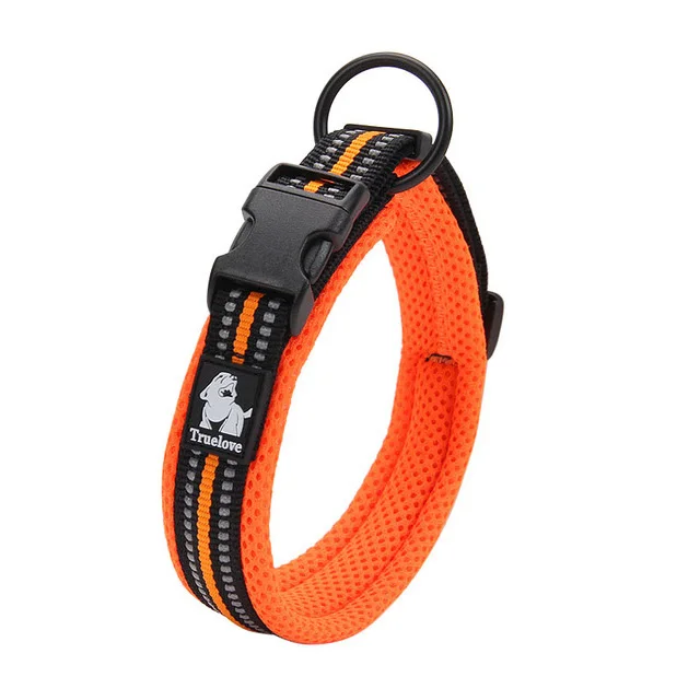 Orange Truelove мягкий сетчатый ошейник 3 м нейлоновые Собачьи Ошейники со светоотражающими прогулочная тренировочные поводки для собак для бега, домашним животным, ошейник для 11 Цвета - Цвет: Orange