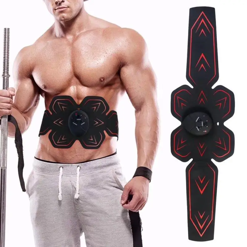 Черный Мышцы Электро стимулятор EMS ABS электростимулятор пресса Электрический массажер тренажер Фитнес машина здания тела - Цвет: Черный