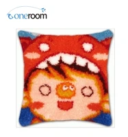 bz462 cartoon th hook rug kit pillow diy unfinished crocheting yarn mat latch hook rug kit floor