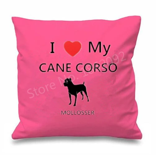 Чехол для диванной подушки тростник Корсо с именем под заказ наволочка Я Люблю