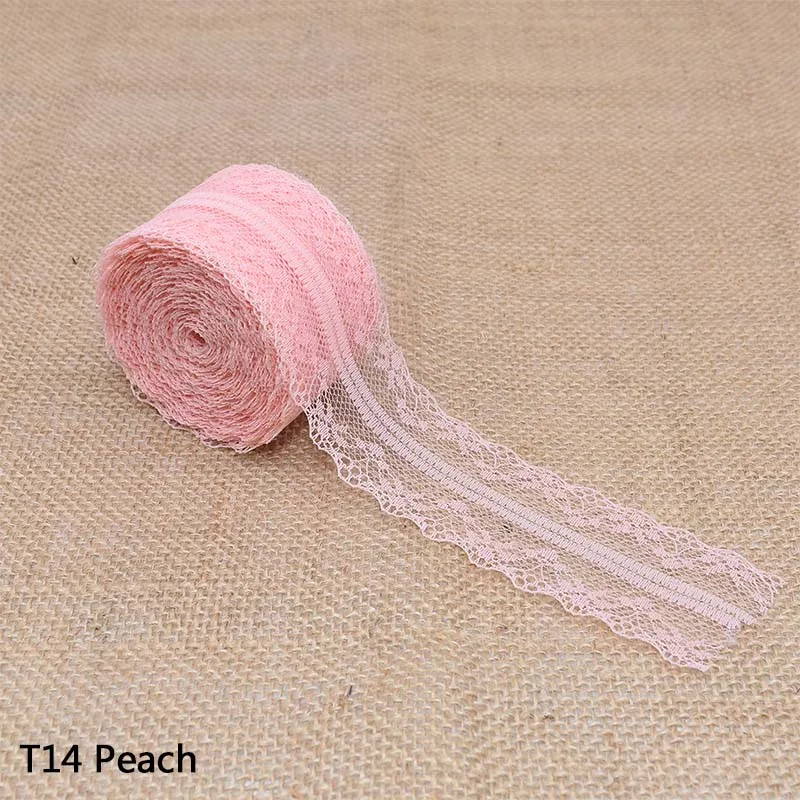 Peach 20 м белая кружевная отделка 4 см красивое кружево, лента, тесьма DIY вышитая африканская кружевная ткань для шитья аксессуаров Свадебное Ремесло - Цвет: Peach