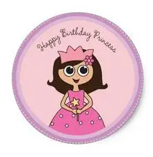 

1.5inch Favor Sticker Happy Birthday Princess