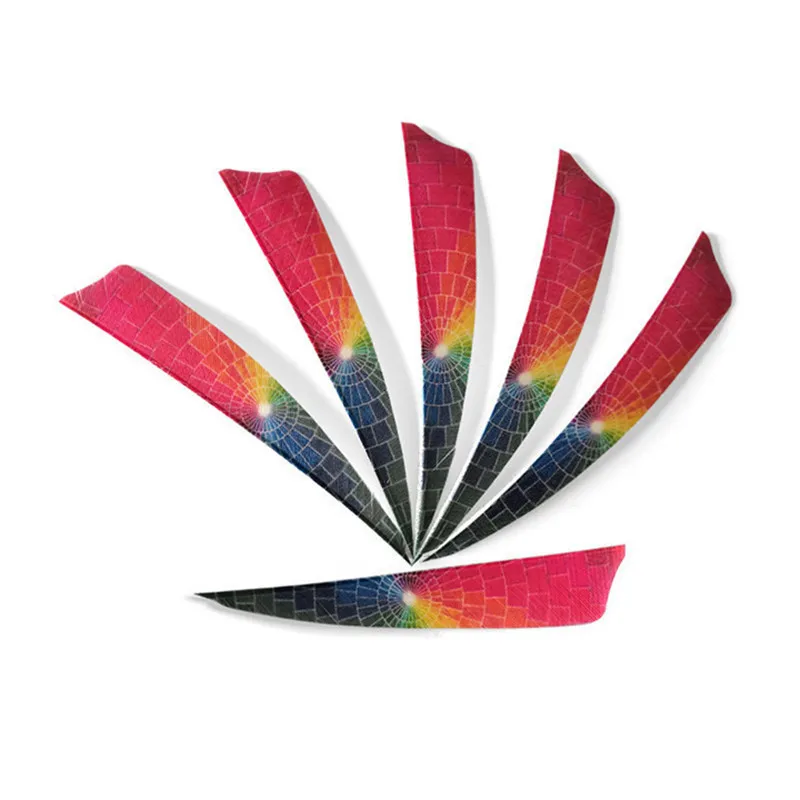 Color10 50pcs 4inch Arrow Feathers Colorful Natural Turkey Feather Right Wing Fletches Vanes For Hunting Shooting Arcehry Accessories - Цвет: Color10