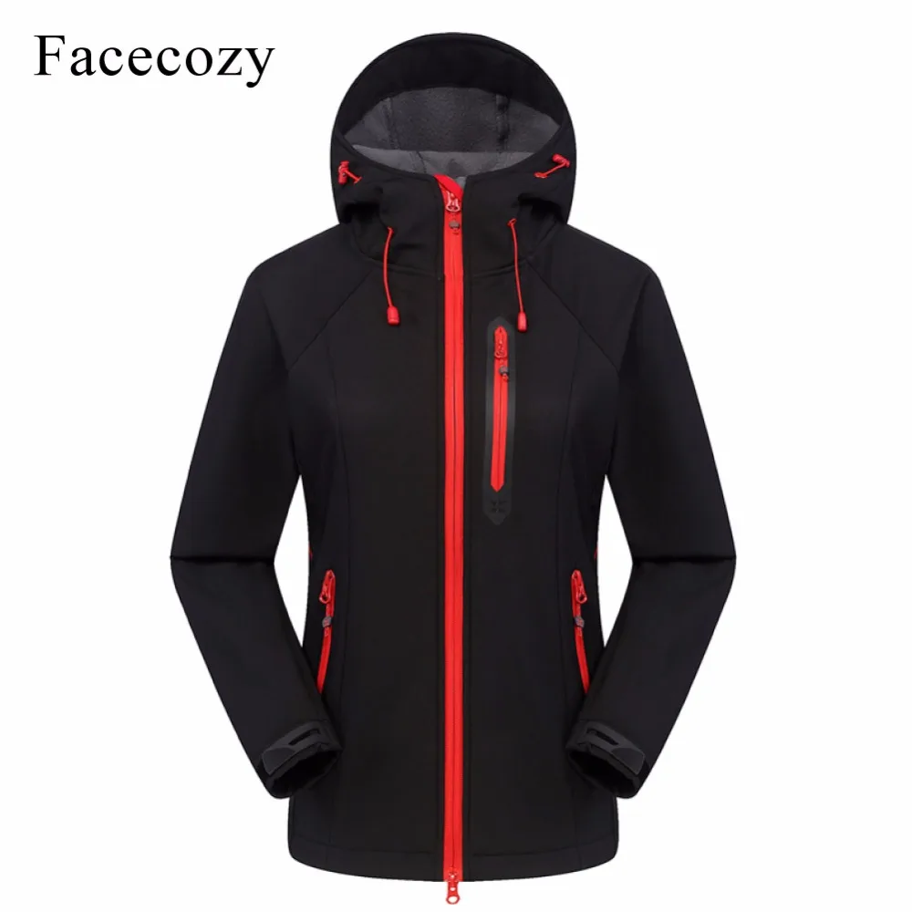 Женская зимняя куртка из флиса с капюшоном Facecozy для походов кемпинга рыбалки