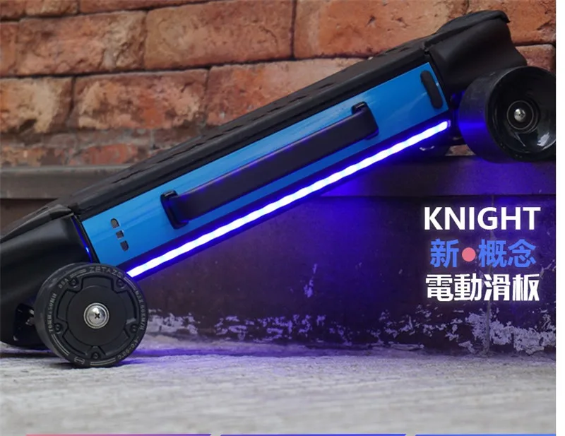 ZETAZS рыцарь E скейтборд двойной мотор 4 колеса Электрический ножной Скутер Scooter с