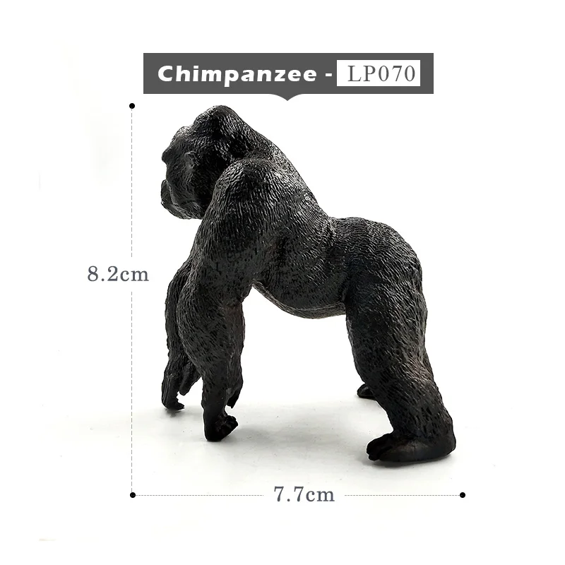 Chimpanzee Искусственная Зебра, Лев, шимпанзе, пришедший волк, модель животного, фигурка, пластиковое украшение, развивающая игрушка, подарок для ребенка - Цвет: Chimpanzee