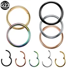 Кольцо для пирсинга G23 с раскрывающимся сегментом, Ювелирное Украшение для пирсинга носа, соска, хряща козелка и завитка ушной раковины, губ, 14G, 16G, 50 шт.лот