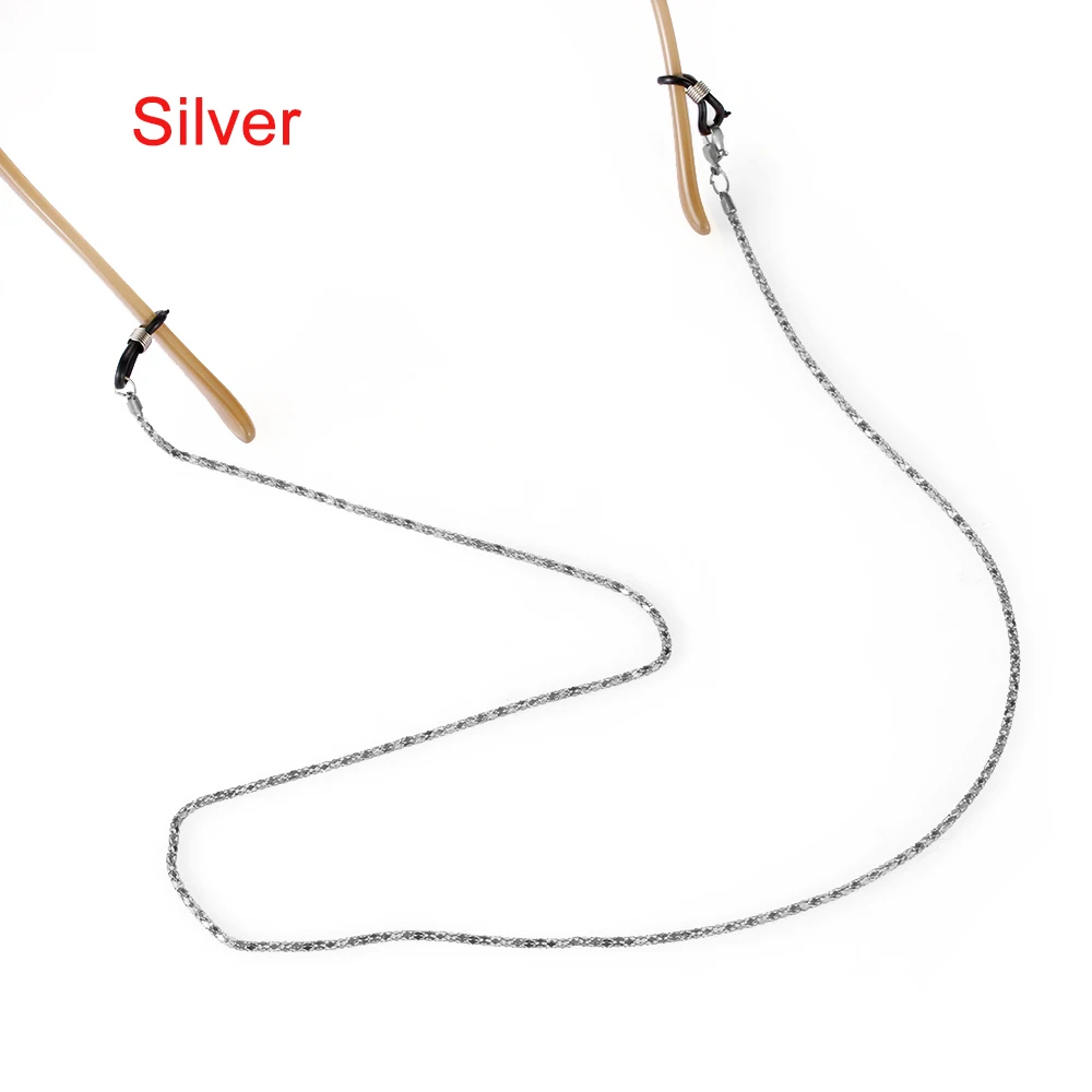 61cm silver 1 шт., винтажный держатель для очков, цепочка, для женщин и мужчин, модные черные солнцезащитные очки, для очков, для шеи, шнур, фиксатор, ремни для очков, держатель для очков - Цвет: 61cm silver