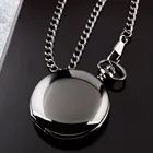 Ретро черный модный серебряный Гладкий стимпанк кварцевые карманные часы из нержавеющей стали кулон 30 см цепь для мужчин женщин relogio
