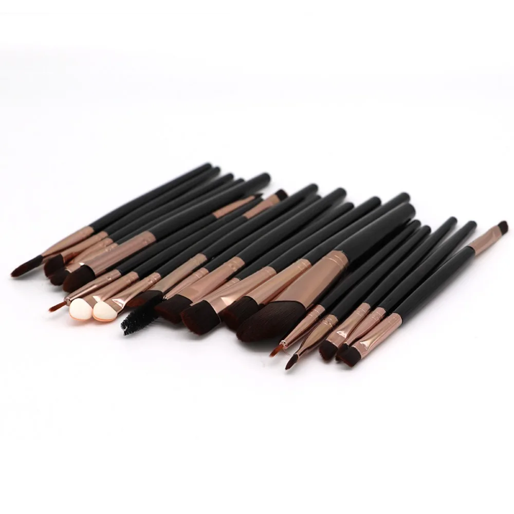 Коричневый 20 шт Кисть для макияжа Тени век подводка глаз ресниц пудра ногтей