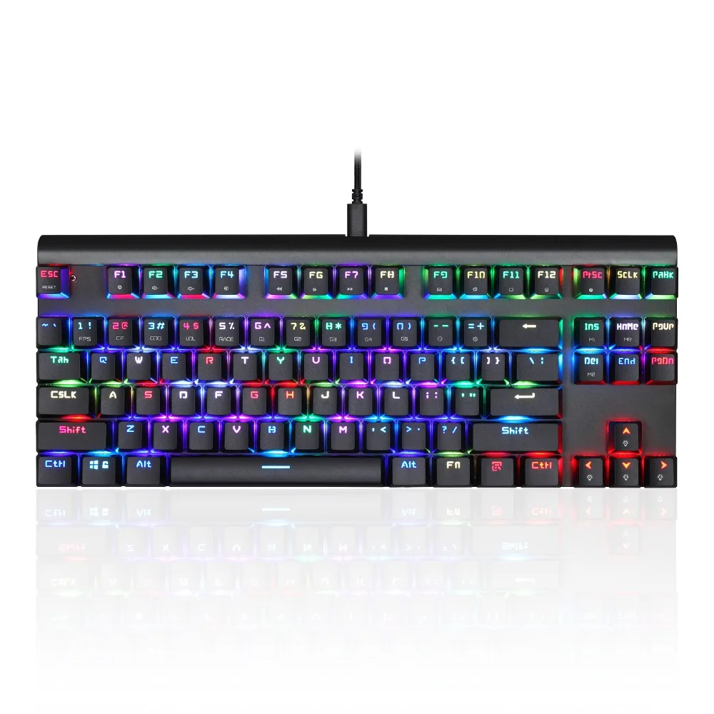 CK101 Проводная Механическая игровая клавиатура Металл 87 клавиш RGB синий красный переключатель светодиодный klavye с подсветкой для геймера компьютер overwatch dota