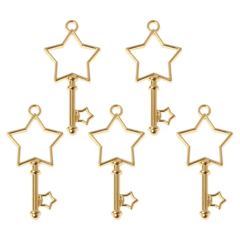 

5Pcs Cabochon Base Setting Key Frame Pendant Bezel Setting DIY UV Resin Charms