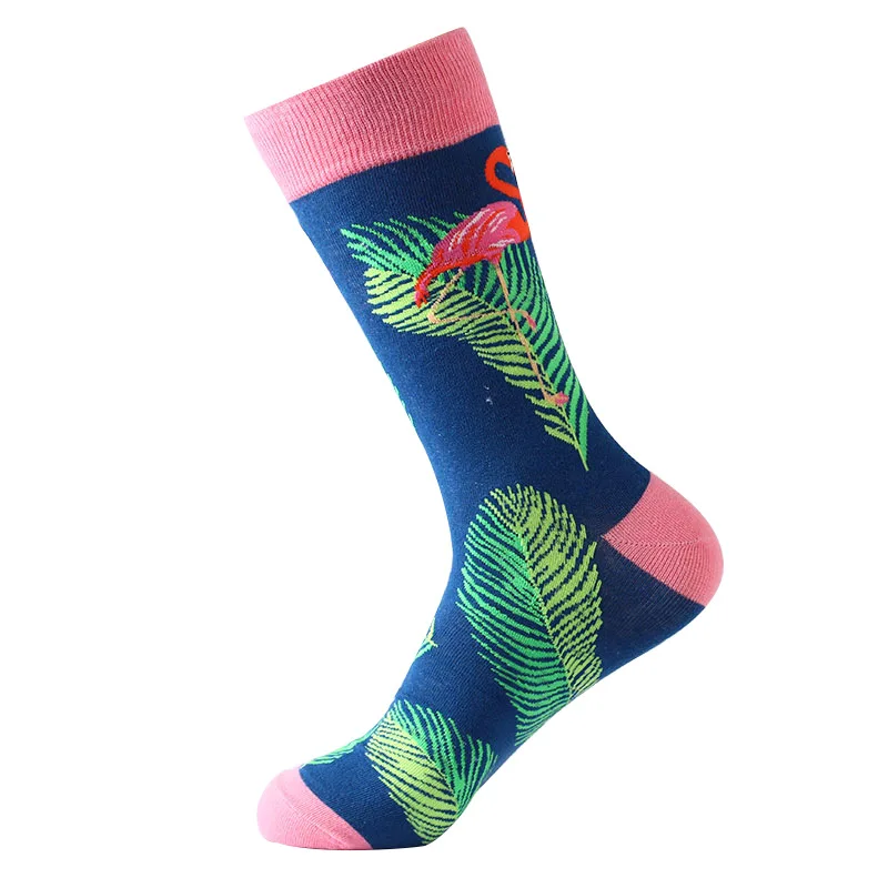 

4 Pairs Cotton Flamingo Happy Ankle Socks Streetwear Harajuku Fashion Casual Sport Socks for Men and Women