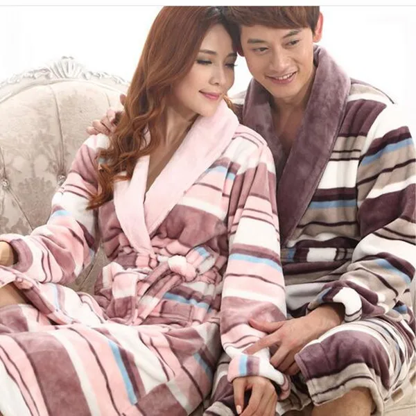 2016 зимние женские и мужские банные халаты с длинным рукавом фланелевые длинные