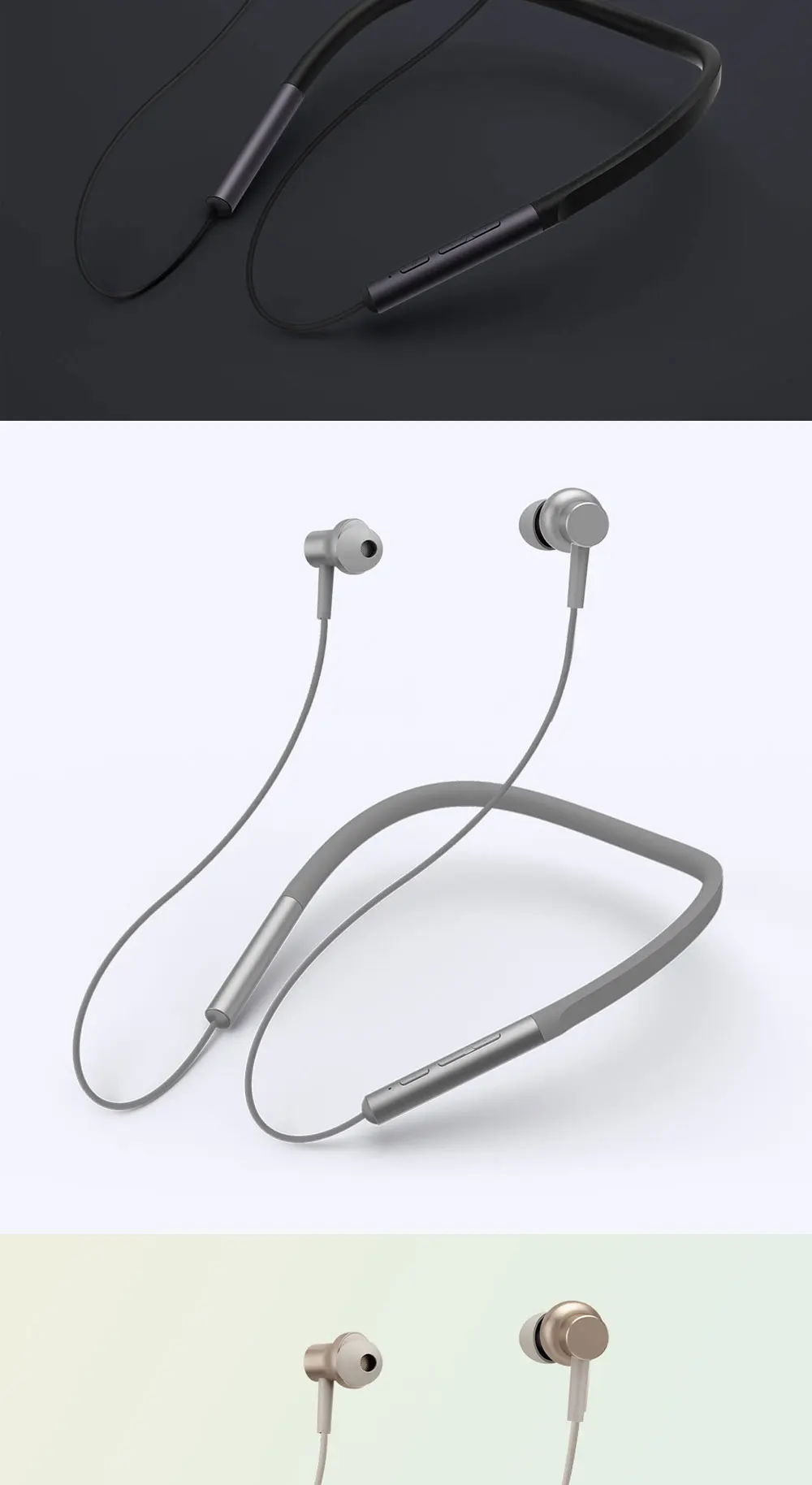 Xiaomi ожерелье с Bluetooth воротник наушник беспроводная гарнитура для занятий спортом магнитный с микрофоном гибридный двойной драйвер динамический In-Ear
