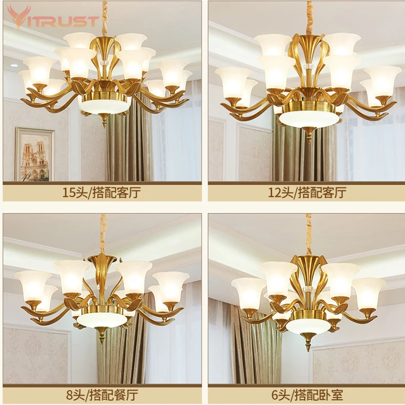 American Copper suspension lamp Modern lighting fixtures suspended lamps Led Chandeliers Lamp Dining Room Hanging Lights Fixture | Лампы и
