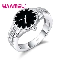 novelty gifts jewelry mysterious crystal stone birthday anniversary watch model 925 sterling silver cz rings for women