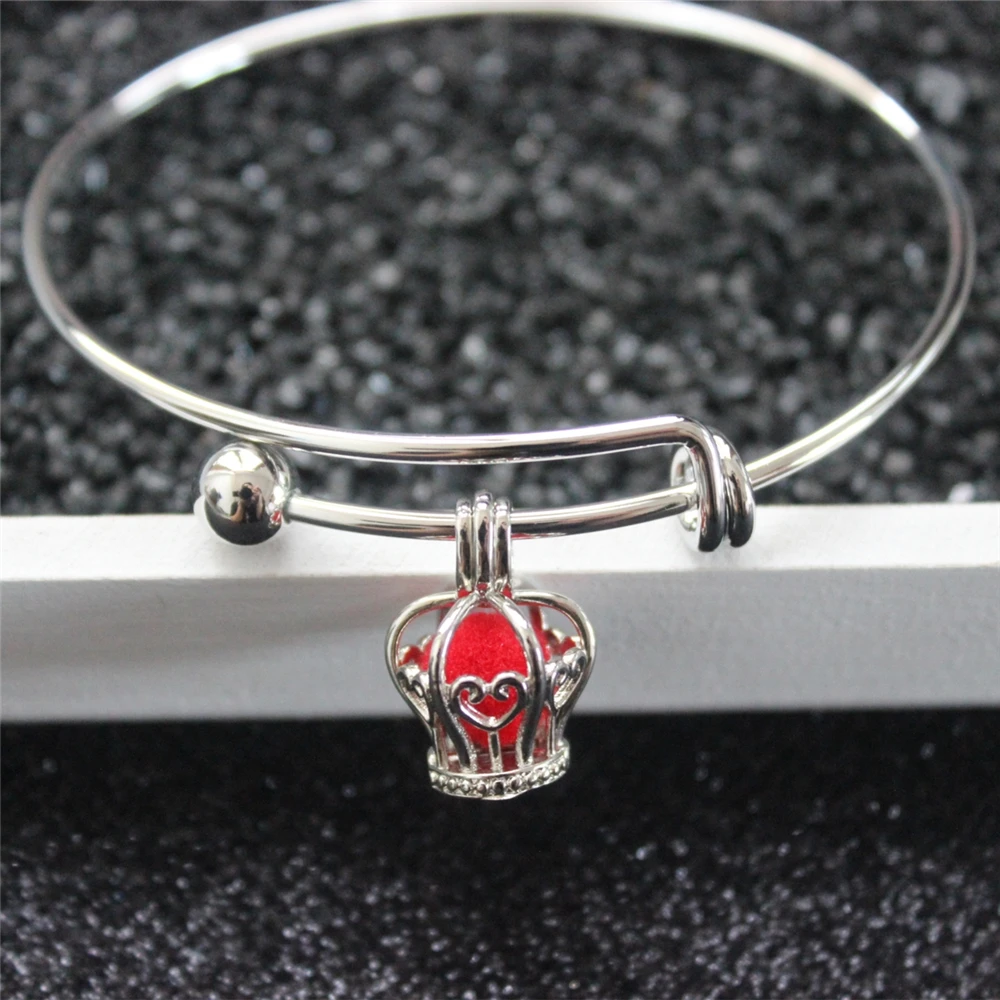 Stainless Steel Bracelet Mother &amp Child Dolphin Butterfly Soccer Crown Oyster Pearl Beads Cage Essential Oil Diffuser | Украшения и