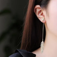 be8 charm white color leaf shape aaa cubic zircon drop earrings for women bride dangle earring pendientes mujer moda e858