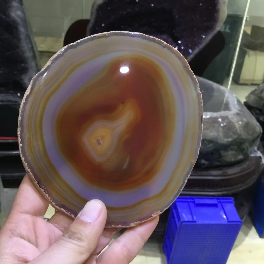 

Large size Natural agate slice dyed Brown agate stone slices