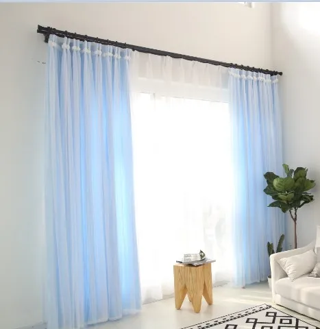 Кружевная и атласная ткань 2 слоя занавески романтическая розовая синяя белая