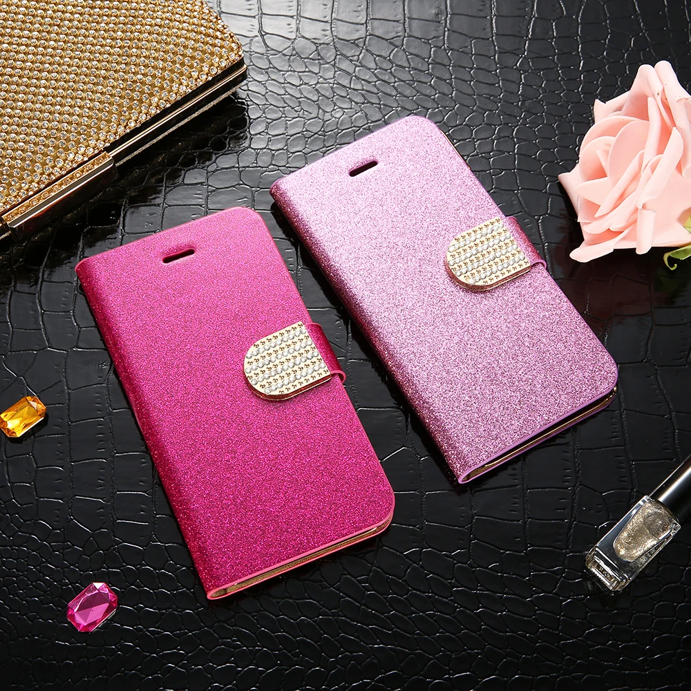 Чехол-книжка KISSCASE с блестками и бриллиантами для iPhone 6 6S Plus чехол-кошелек
