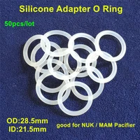 chenkai 50pcs bpa free clear silicone o rings diy baby dummy mam pacifier chain clips adapter holder o rings food grade