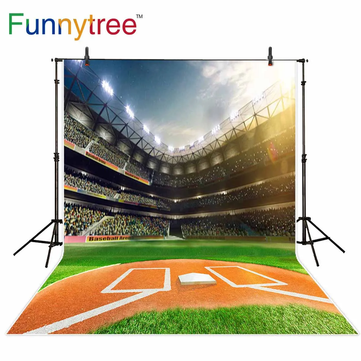 

Фон Funnytree для фотостудии бейсбольное поле соревнование Спорт детский фон