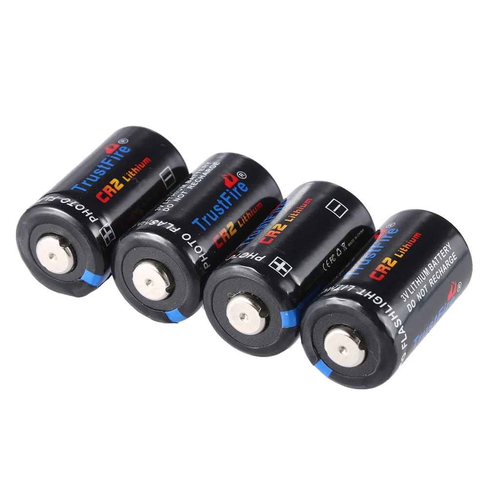 

4pcs/lot TrustFire CR2 3V 750mAh Battery Lithium CR 2 Batteries Cell with Safety Relief Valve For Flashlights Headlamps Cameras