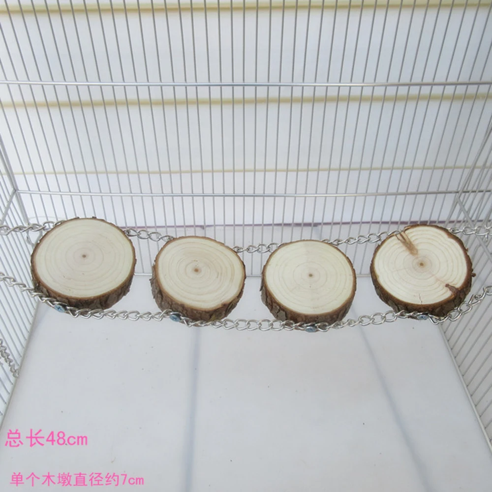 

1pc Wooden Bird Swing Bridge small Platform Chain Pet Parrot Pedal Toys Shape Jumping Standing BT002