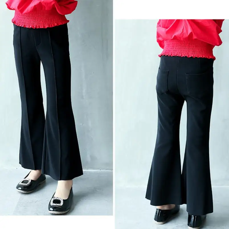 От 4 до 12 лет весна-осень 2019 узкие брюки для девочек-подростков черные девочек