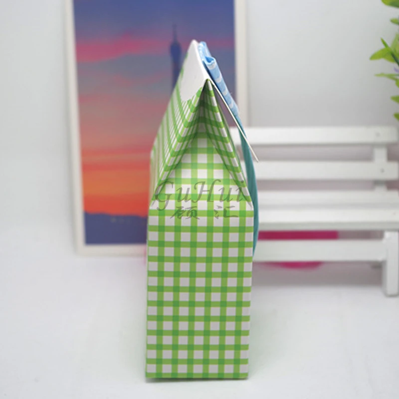 Мужской синий галстук решетчатый зеленый лук для мальчика Baby Shower коробка конфет