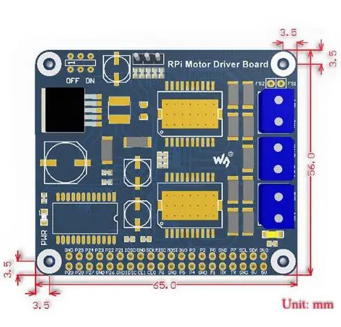 Плата драйвера двигателя Waveshare RPi Raspberry Pi A +/B +/2B/3B плата расширения постоянного