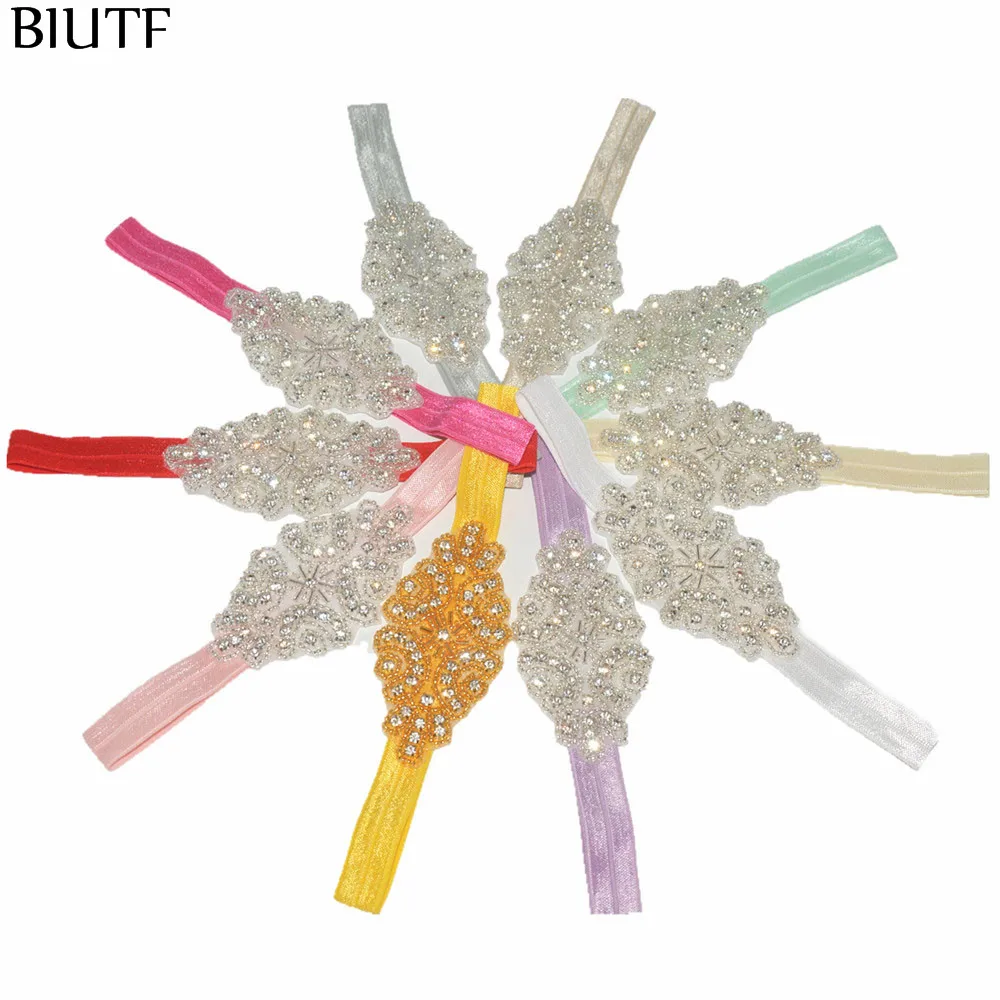 24 шт./лот трендовая эластичная повязка на голову для девочек с блестящими