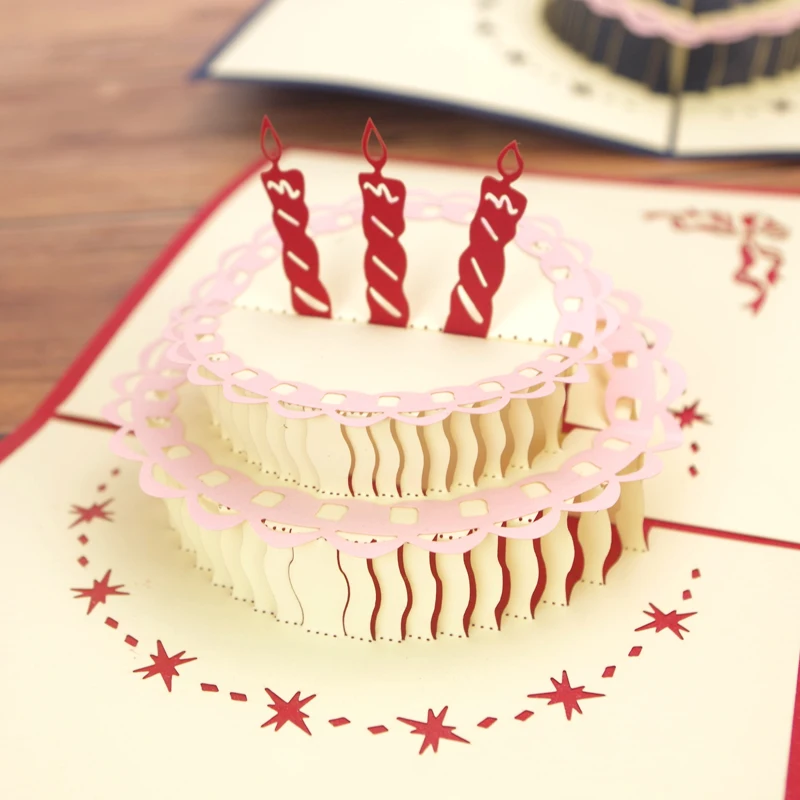 Открытка на день рождения поздравительные открытки пустые бумажные 3D ручной