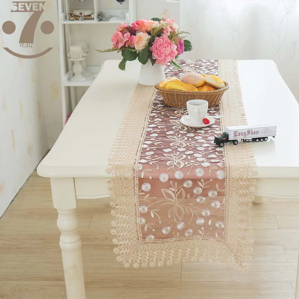 Free Shipping Home Decorative Wedding Party Banquet Birthday Xmas Festival Embroidered Burgundy Organza Table Runner | Дом и сад
