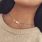 Ожерелье с кулоном в виде крошечного хрустального сердца, N0112