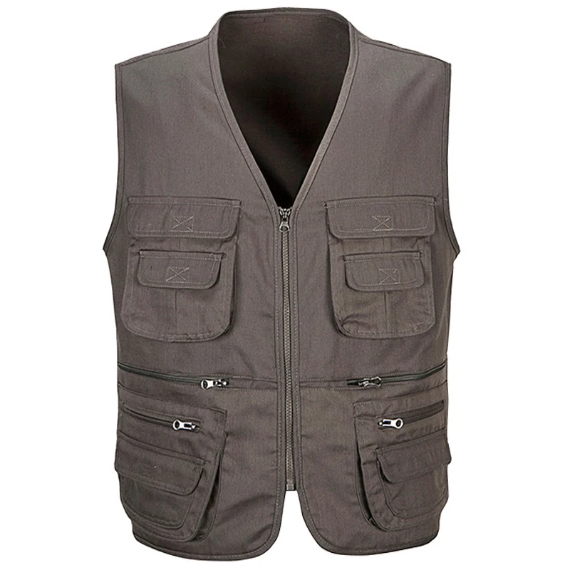 

Wholesale Multi-pocket Photography Vests For Men Fashion Journalist Vest Vintage Male Vest Waistcoat Coats Free Shipping S260