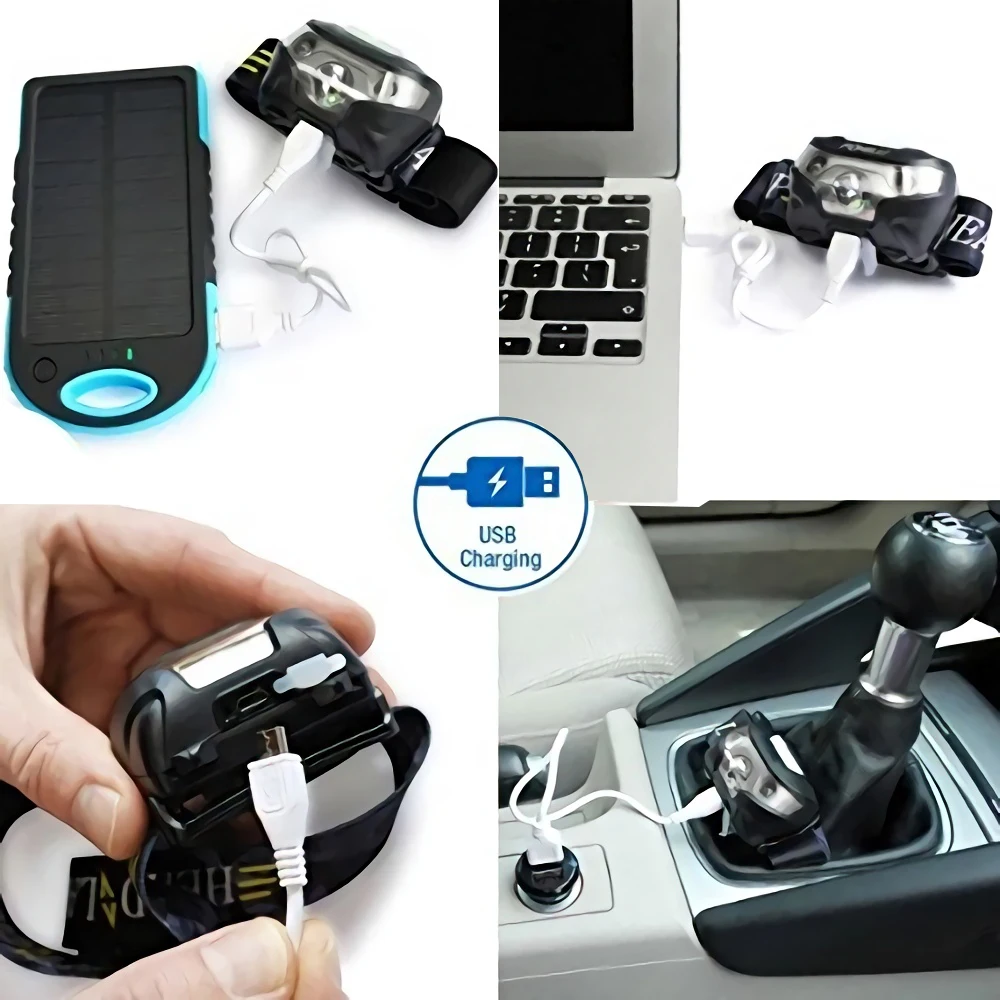 POPPAS Micro USB Сенсор фары XPG 2 светодио дный чип Перезаряжаемые движения велосипедов
