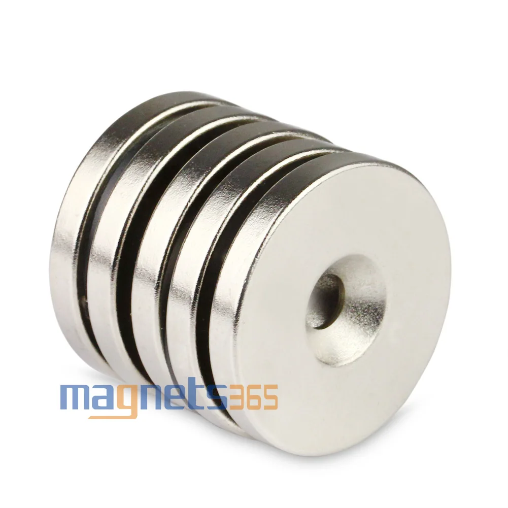 OMO Magnetics 5 шт. сильные круглые кольцевые магниты 35 мм x отверстие 6 Редкоземельные