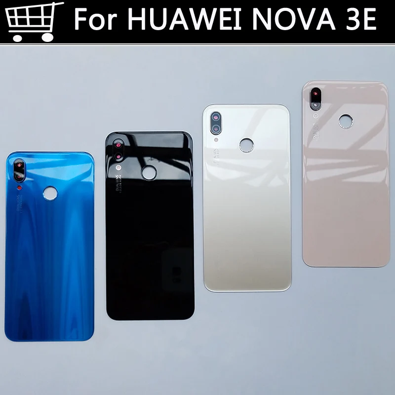 Задняя крышка аккумуляторного отсека для Huawei nova 3e стеклянная рамка задней камеры