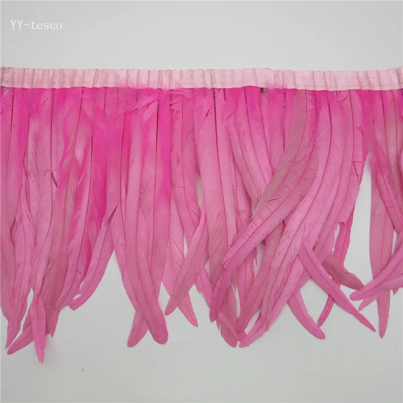 Pink 35-40 см многоцветный куриный петух отделка перо ленты полосы для свадебного платья юбка праздничная одежда украшения для самодельного изготовления - Цвет: Pink