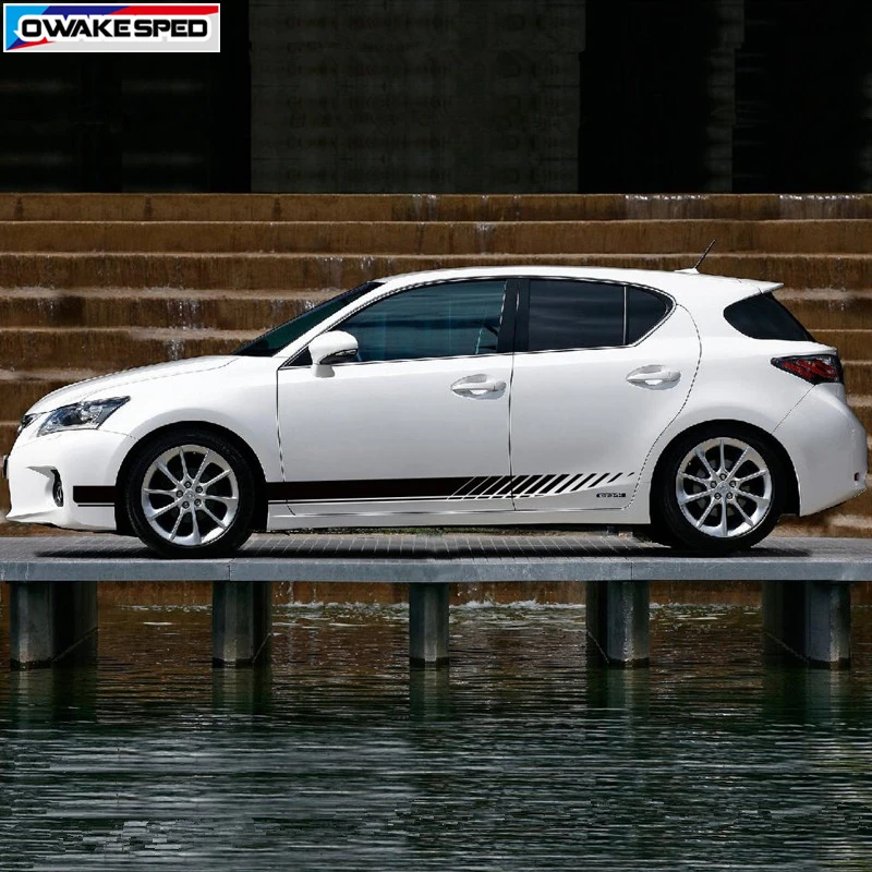 Спортивные полосы для Lexus CT200H гоночный стиль двери боковой Стикер на автомобильную юбку передний бампер Декор Наклейка s внешние аксессуары